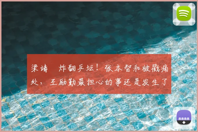 梁靖崑炸翻乒坛!张本智和被戳痛处,王励勤最担心的事还是发生了!